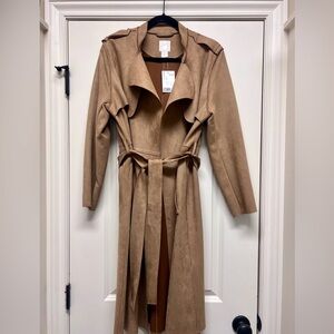 H&M Faux Suede Trench Coat
